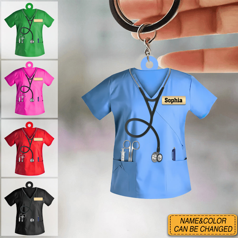Personalized Nurse Uniform Keychain - Gift For Nurse