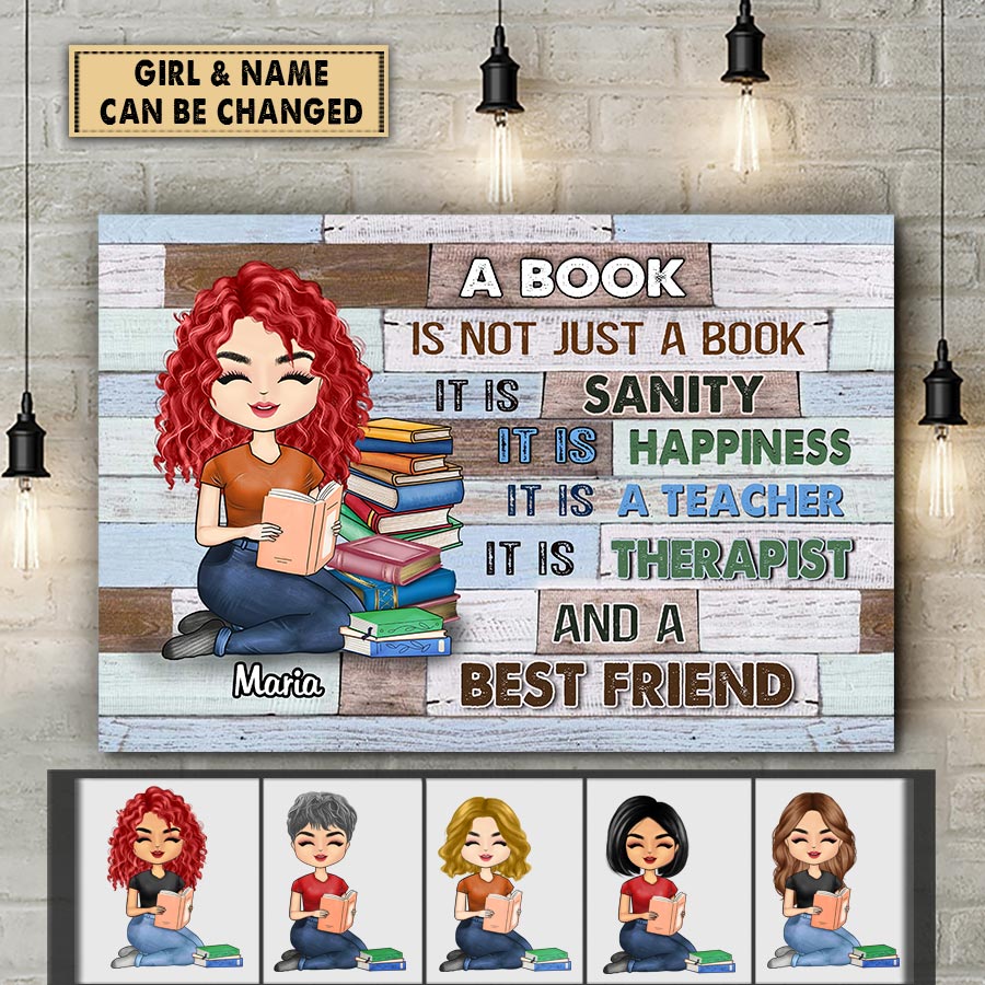 Personalized Gift For Book Lovers A Book Is A Best Friend Canvas