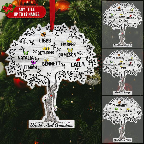 Family Tree, Personalized Grandma Ornament, Christmas Gift