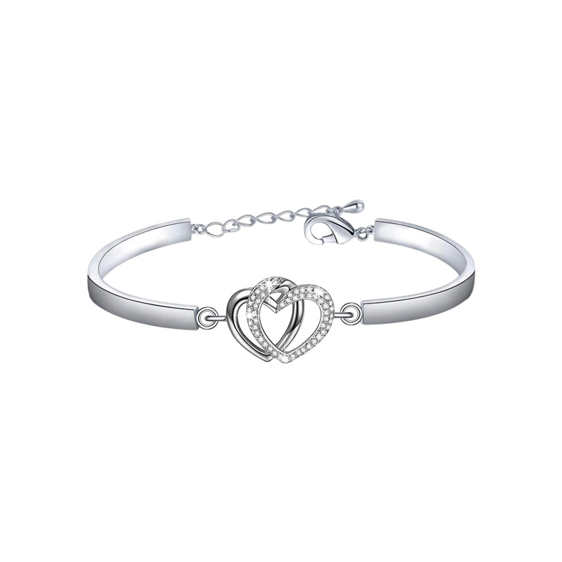 For Daughter-in-heart - You are also my daughter-in-heart Double Hearts Bracelet