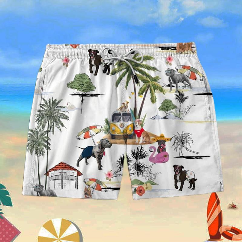 AMERICAN STAFFORDSHIRE TERRIER Beach Shorts