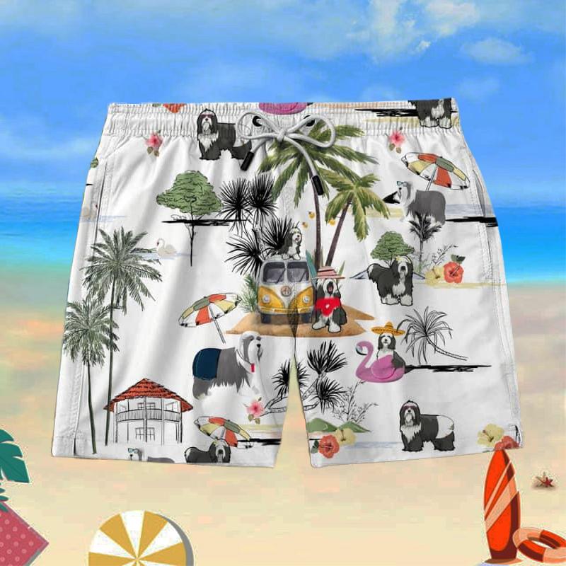 BEARDED COLLIE Beach Shorts