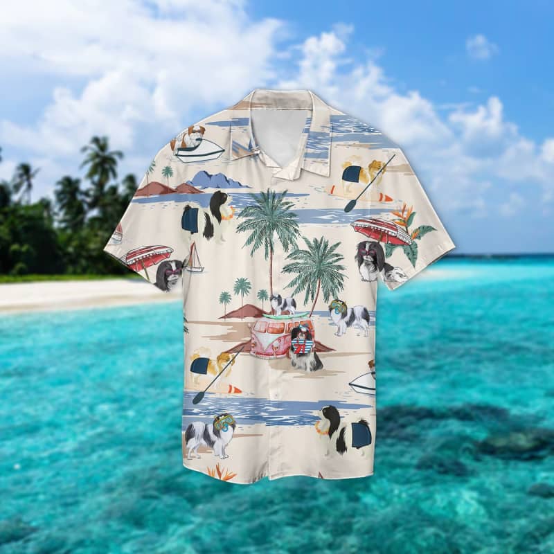 Japanese Chin Summer Beach Hawaiian Shirt