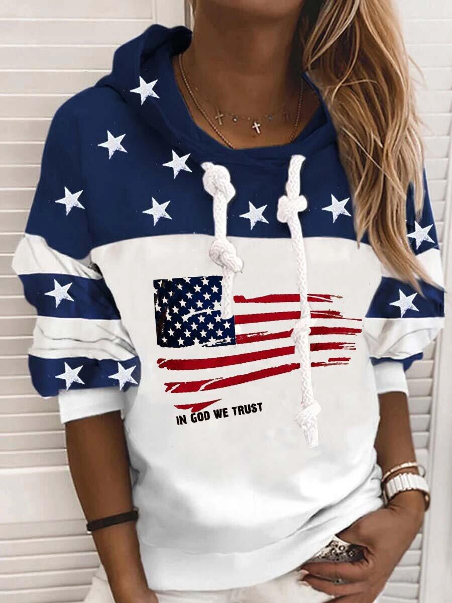 In God We Trust US Flag Hoodie