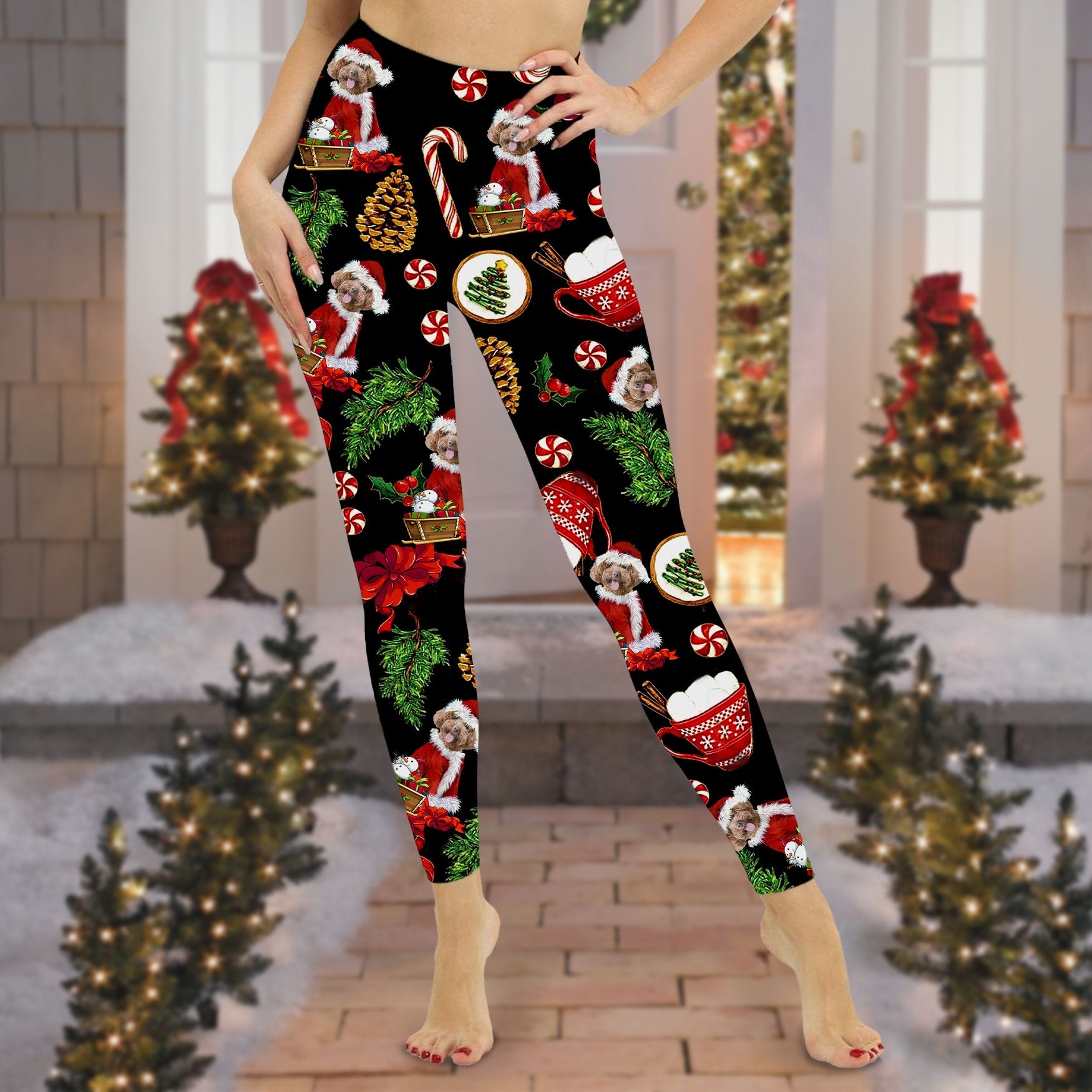 Poodle All Over Print Christmas Legging