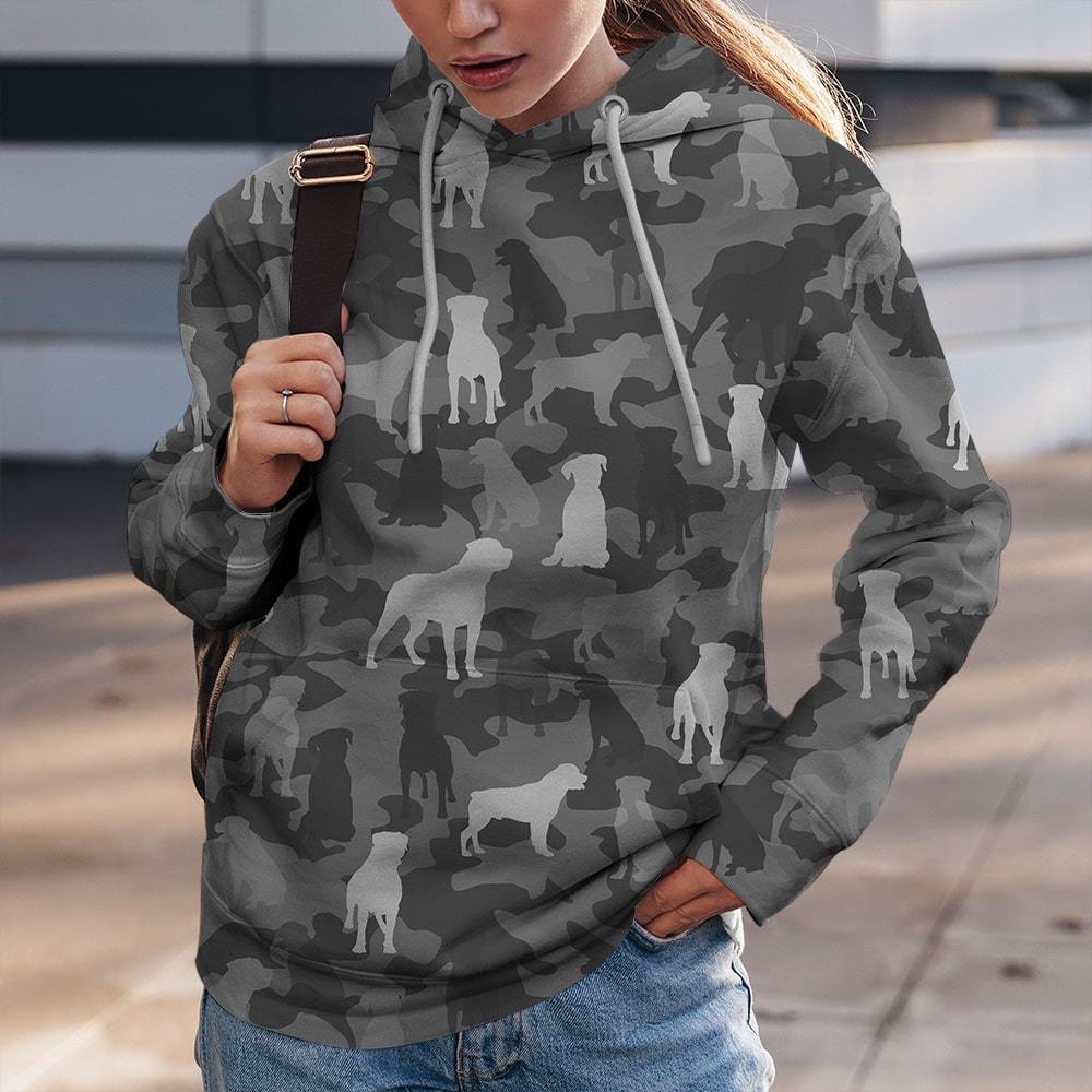 Rottweiler Dog Cam Black Unisex Hoodie