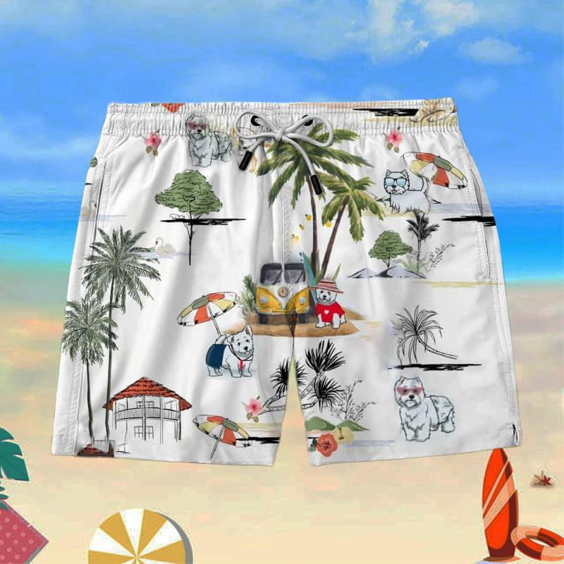 West Highland White Terrier (Westie) Beach Shorts