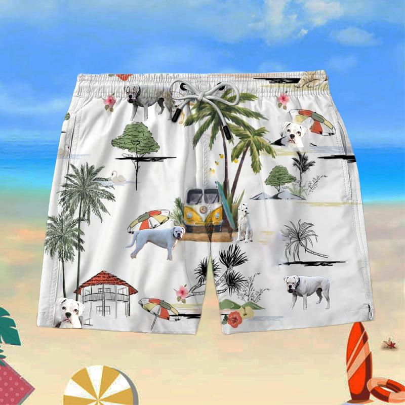 White Boxers Beach Shorts