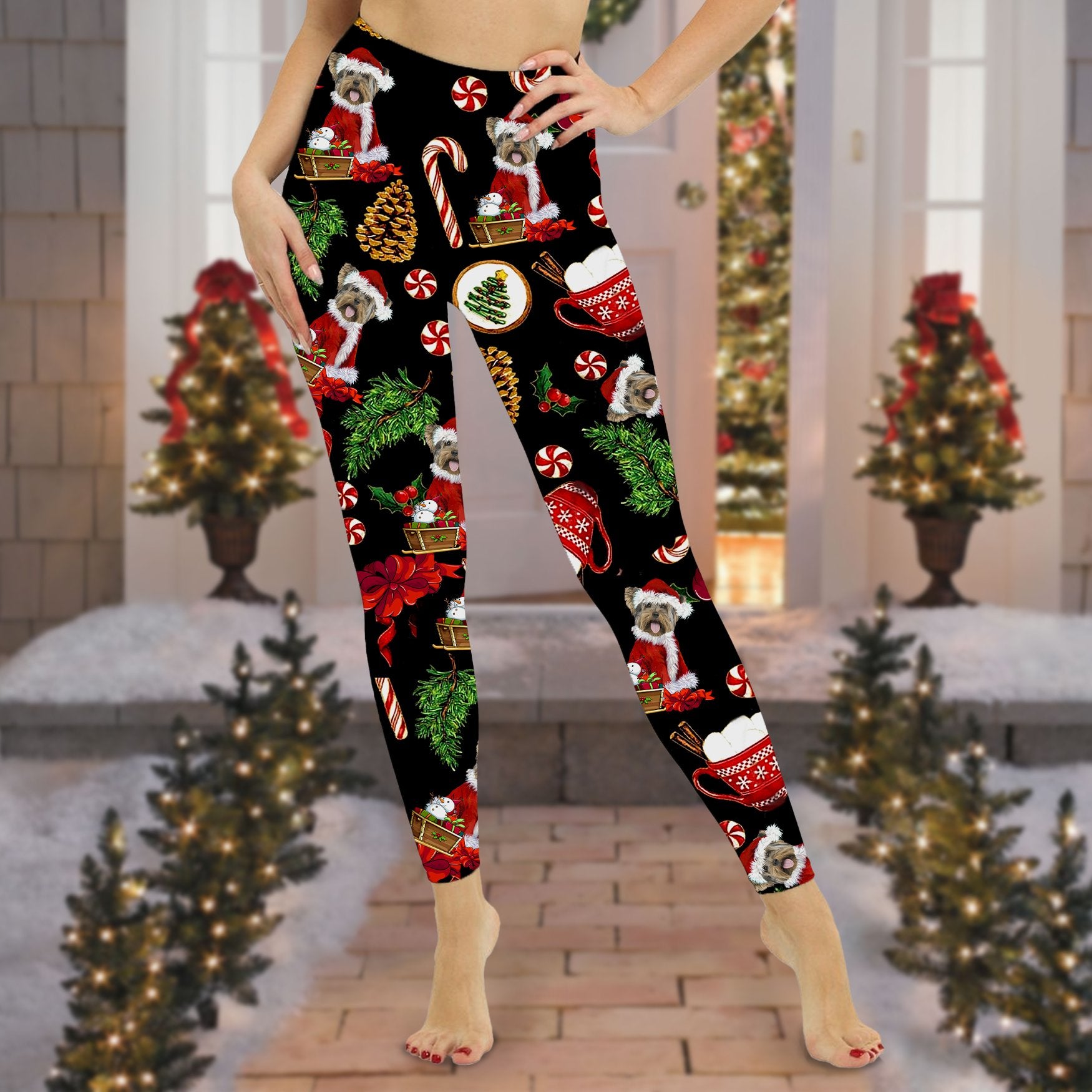 Yorkshire Terrier All Over Print Christmas Legging