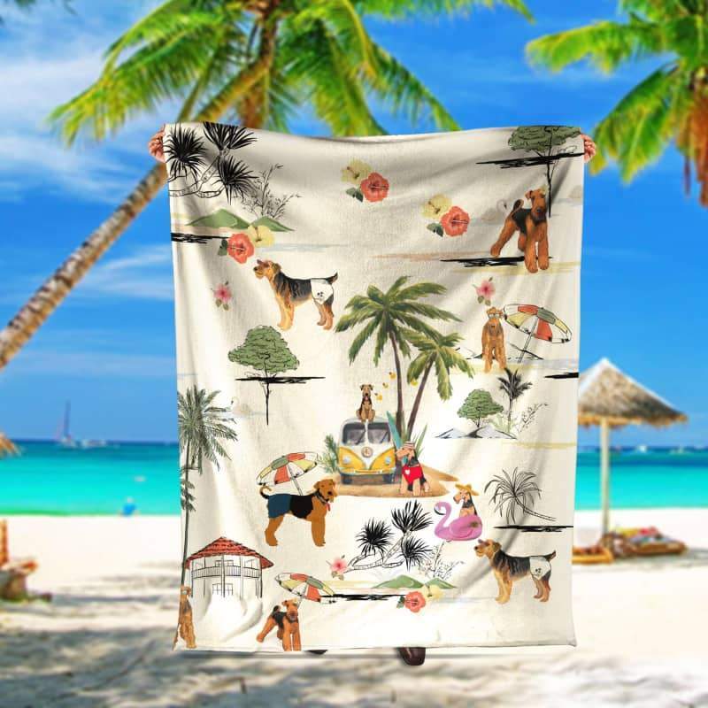 Airedale Terrier Summer Beach Blanket - FA