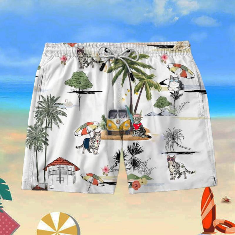 American Shorthair Cat Beach Shorts