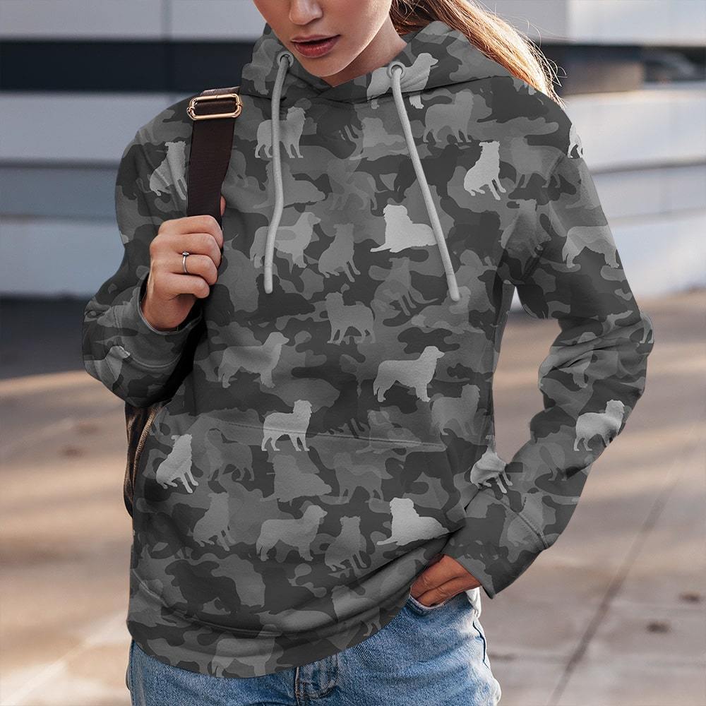 Australian Shepherd Dog Cam Black Unisex Hoodie