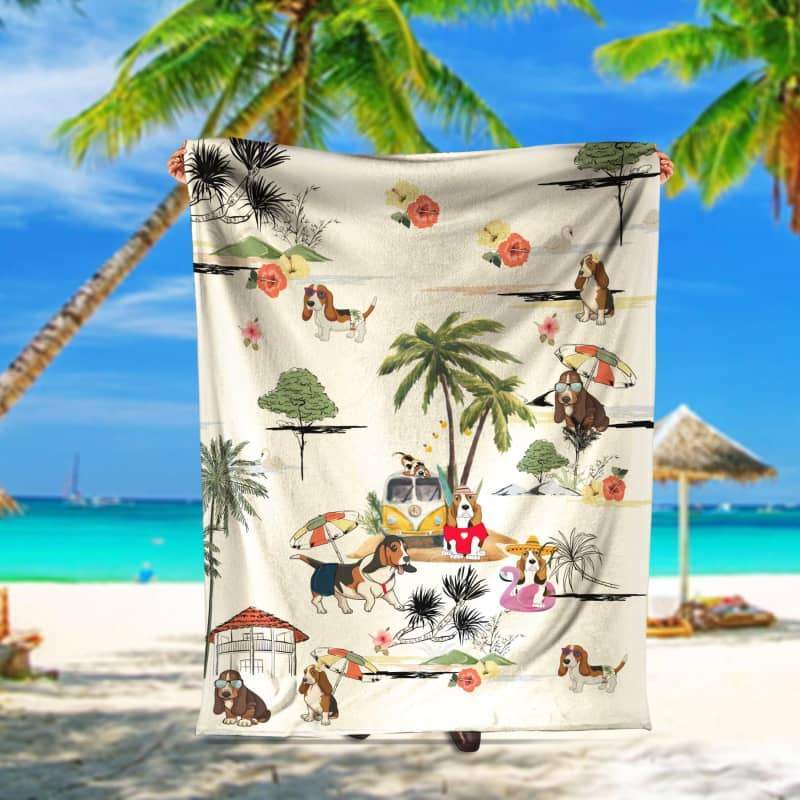 BASSET HOUND Summer Beach Blanket - FA