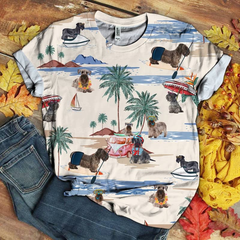 Cesky Terrier Summer Beach 3D Shirt