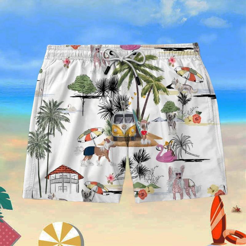 Chinese Crested Dog Beach Shorts