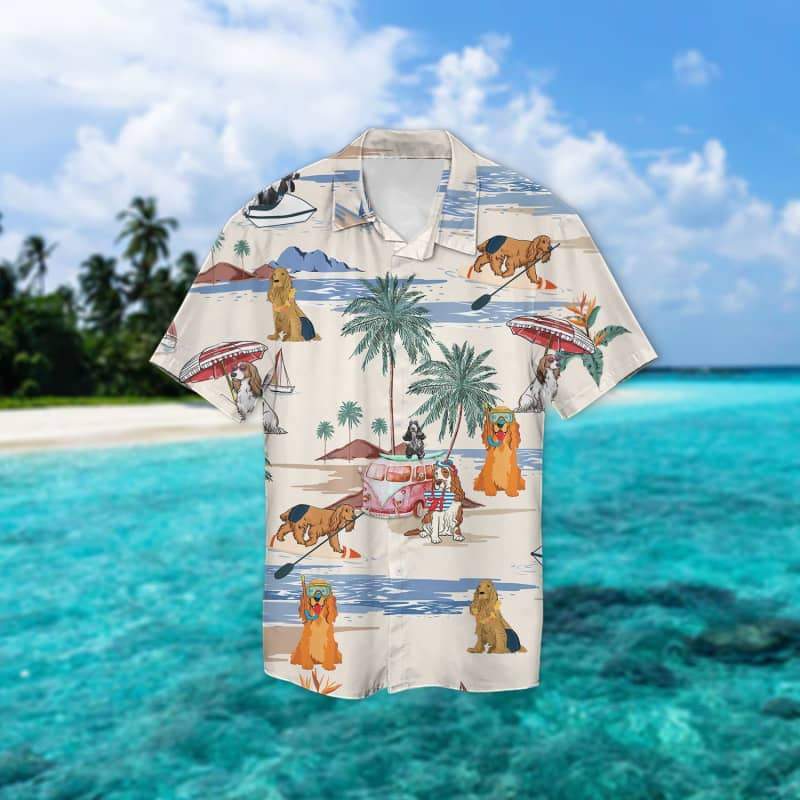 Cocker Spaniel Summer Beach Hawaiian Shirt