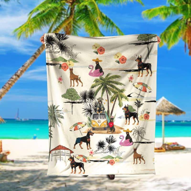 DOBERMAN PINSCHER Summer Beach Blanket - FA