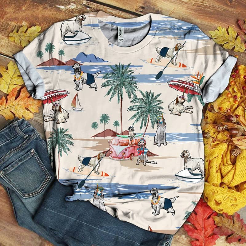 English Setter Summer Beach 3D Shirt