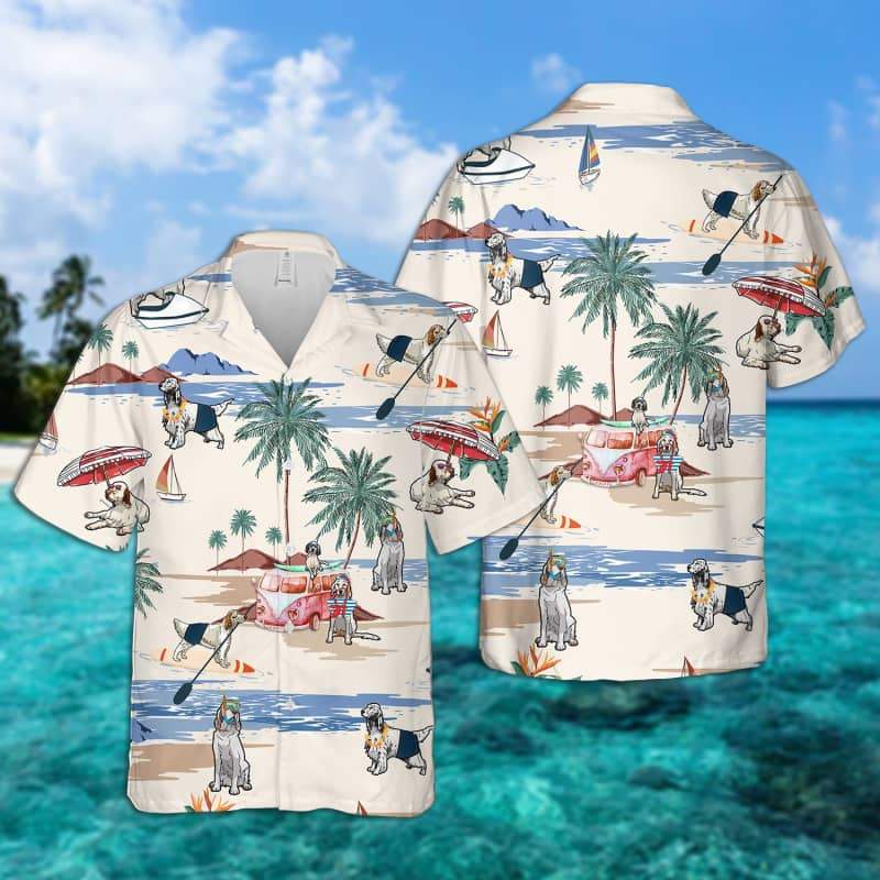 English Setter Summer Beach Hawaiian Shirt