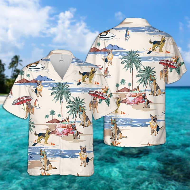 German Sherp Summer Beach Hawaiian Shirt