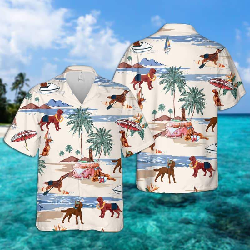 Irish Setter Summer Beach Hawaiian Shirt