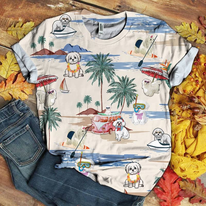 Maltese Summer Beach 3D Shirt