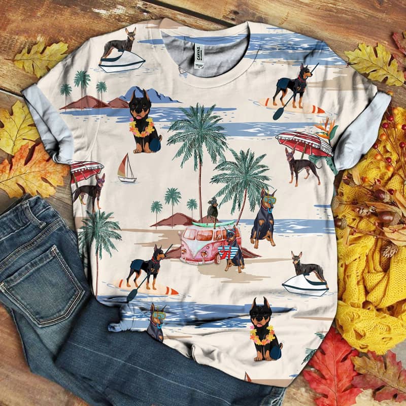 Manchester Terrier Summer Beach 3D Shirt