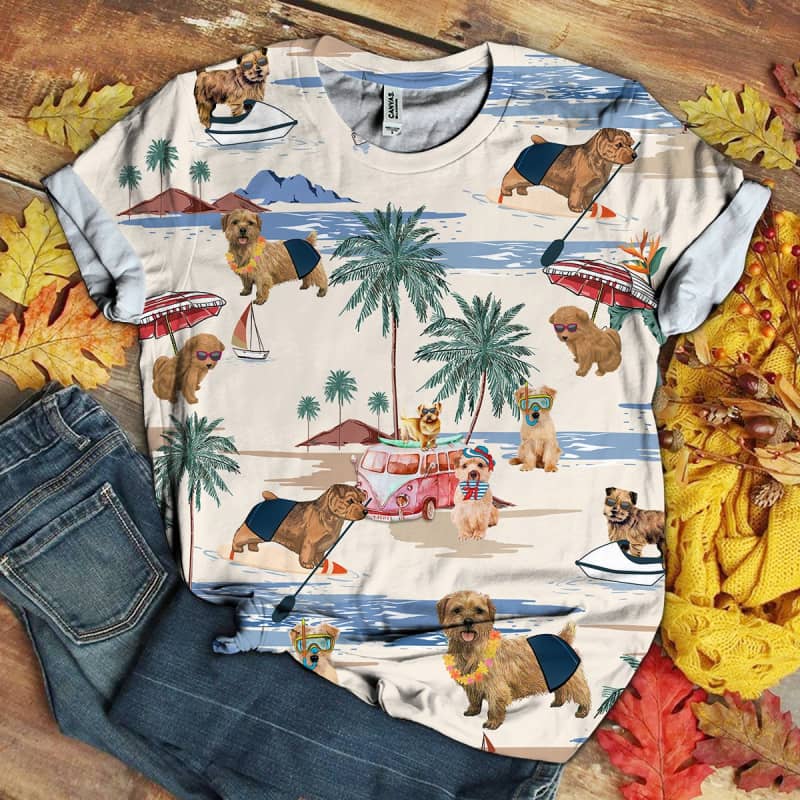 Norfolk Terrier Summer Beach 3D Shirt