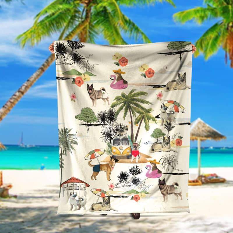 NORWEGIAN ELKHOUND Summer Beach Blanket - FA