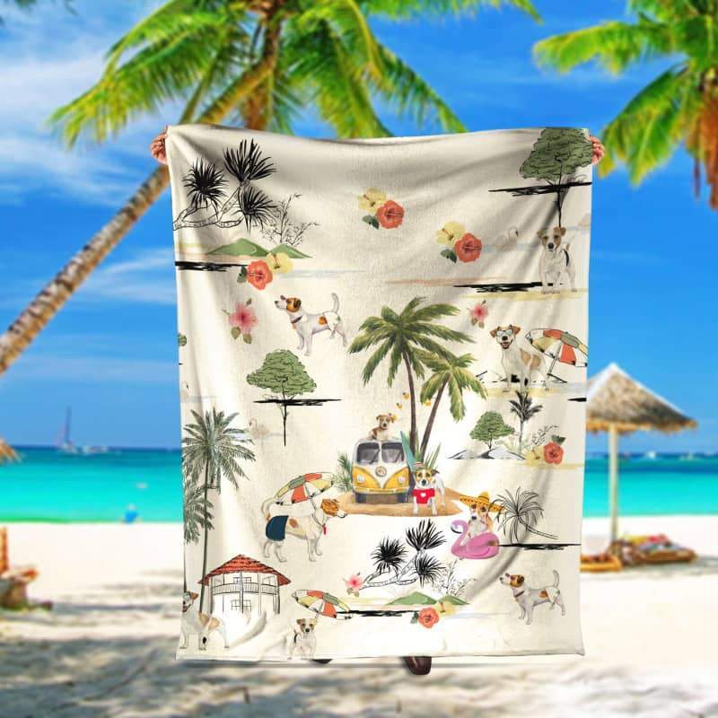 PARSON RUSSELL TERRIER Summer Beach Blanket - FA