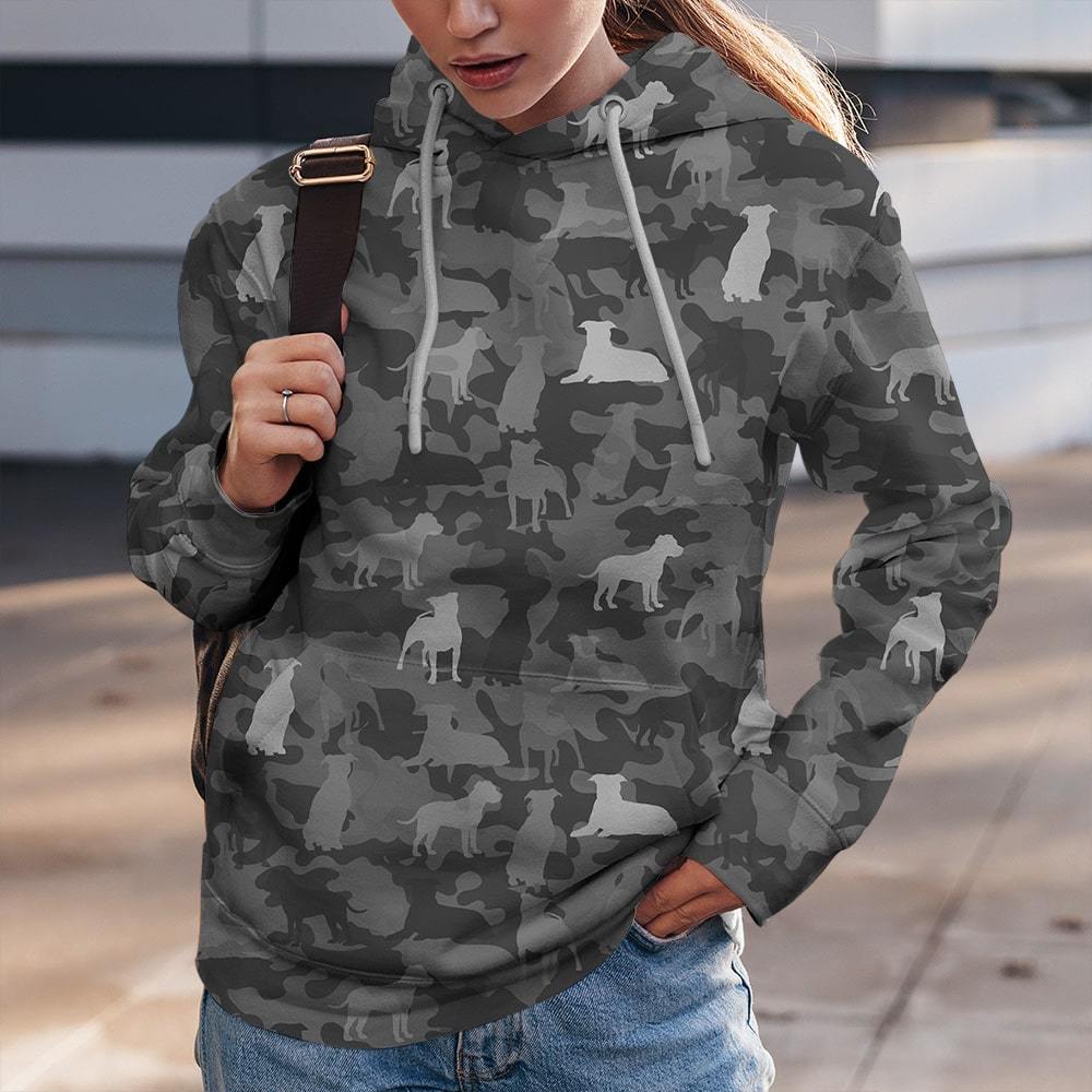 Pitbull Dog Cam Black Unisex Hoodie