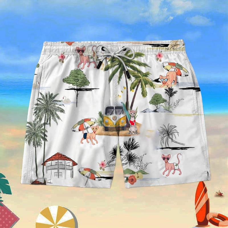 Sphynx Cat Beach Shorts